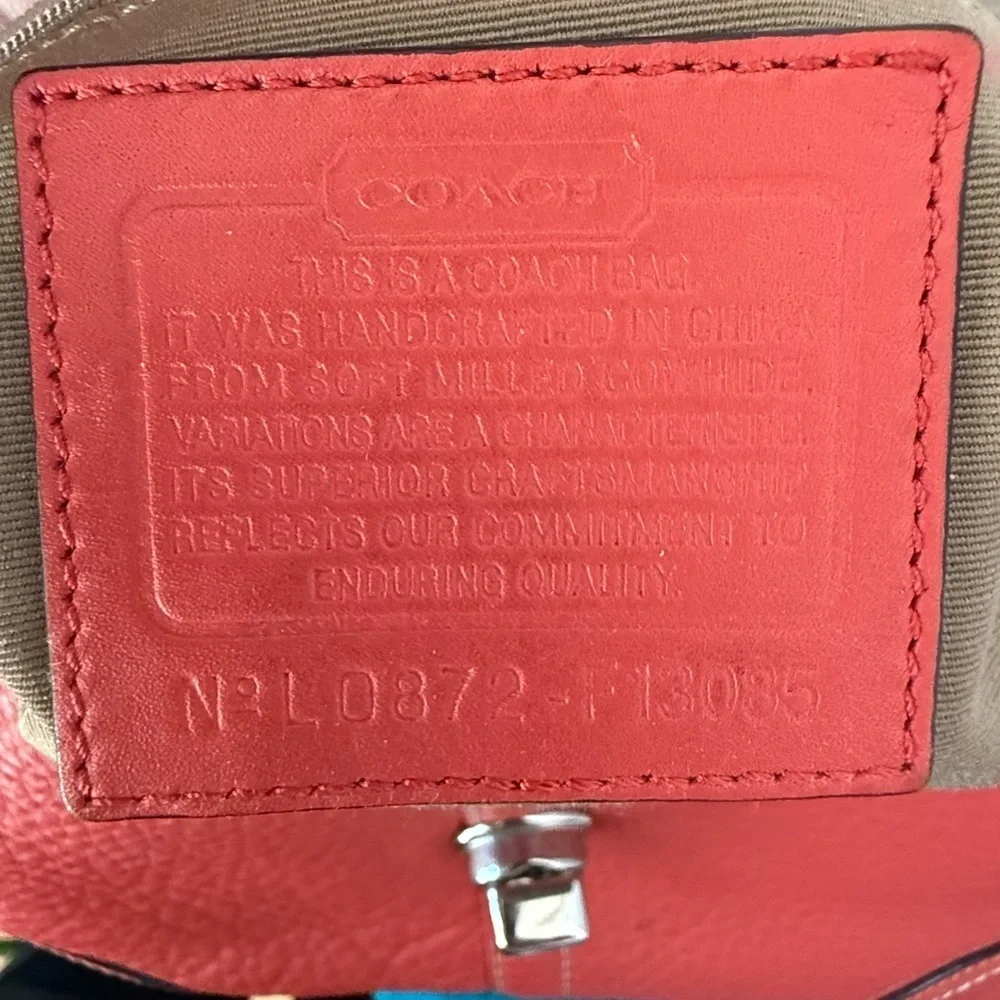 Coach 2008 Hampton Flap VGUC Pebbled Leather Convertible Crossbody Orange/Salmon